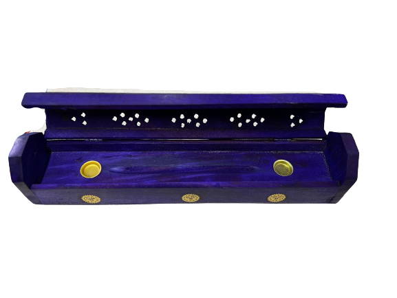 Suport lemn betisoare parfumate si conuri Cufar Violet [2]