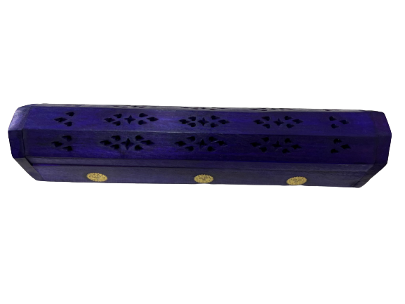 Suport lemn betisoare parfumate si conuri Cufar Violet [1]