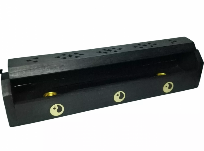 Suport lemn betisoare parfumate si conuri Cufar Negru [2]