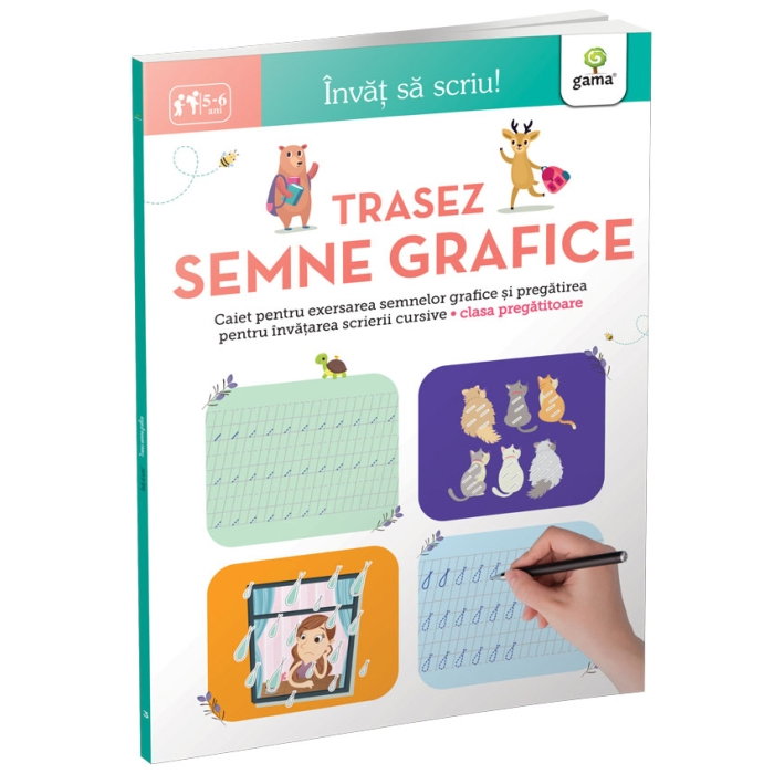 Trasez semne grafice 5-6 ani. Invat sa scriu! Caiet pentru exersarea semnelor grafice si pregatirea pentru invatarea scrierii cursive. Clasa pregatitoare [1]