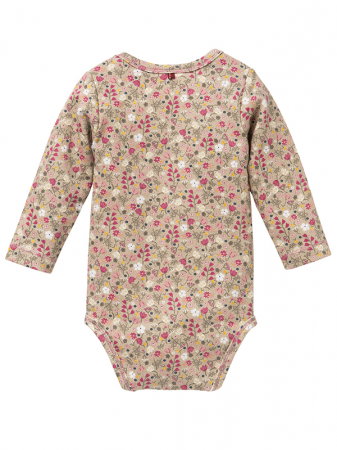 Body cu maneca lunga, flori de camp, din bumbac organic - People Wear Organic [1]