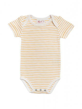 Jucarii, Copii & Bebe - Body varatic, cu dungi galbene, din bumbac organic - People Wear Organic