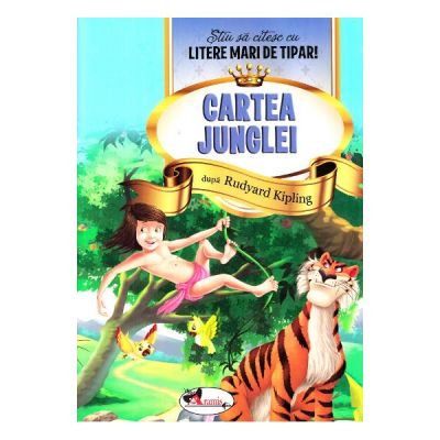 Carti pentru copii - Cartea Junglei - Stiu sa citesc cu litere mari de tipar!
