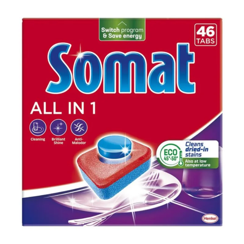 Detergenti Bucatarie si Vase - Detergent pentru masina de spalat vase Somat All in one, 46 spalari