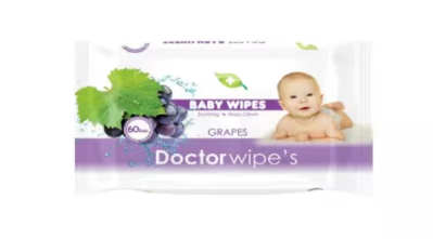 Jucarii, Copii & Bebe - Doctor Wipe's servetele umede pentru copii Grapes, 60 bucati