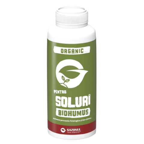 Pamant flori, ingrasaminte si pesticide - Ingrasamant Organic BioHumus, cu humus de rama, pentru gazon, legume si flori, 1 L