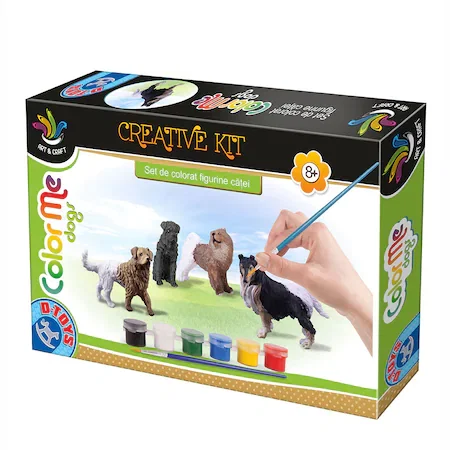 Jucarii, Copii & Bebe - Joc creativ ColorMe Dogs, Set de colorat figurine catei