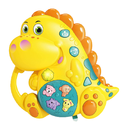 Jucarii, Copii & Bebe - Jucarie interactiva bebe cu sunete, Dinozaur muzical, 12 luni +