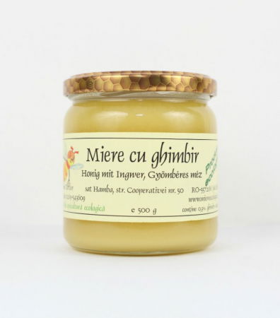 Produse Bio - Miere cu ghimbir ecologica 500g