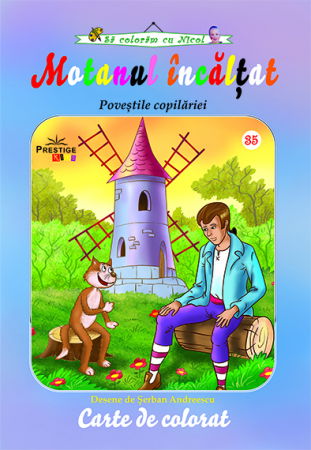 Carti de colorat - Motanul incaltat - carte de colorat