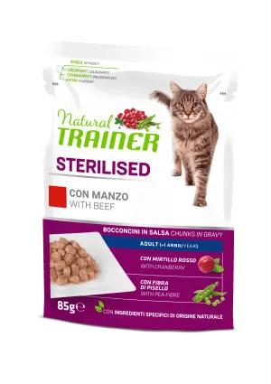 Hrana pentru pisici - NATURAL TRAINER CAT PLIC STERILIZED, VITA, 85 GR