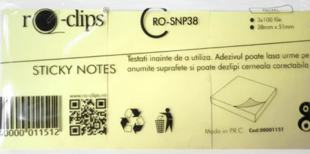 Hartie si Accesorii - Notes autoadeziv 38x51 mm, 3x100 file