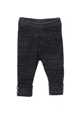 Jucarii, Copii & Bebe - Pantaloni impletiti moi, din bumbac organic antracit. Marimea 98 - People Wear Organic