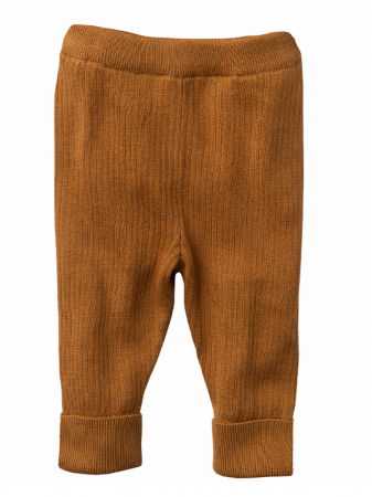 Jucarii, Copii & Bebe - Pantaloni impletiti moi, din bumbac organic caramel. Marimea 62/68 - People Wear Organic