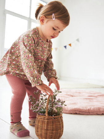 Pantaloni impletiti roz, din bumbac organic - People Wear Organic [1]