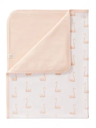 Jucarii, Copii & Bebe - Paturica din bumbac organic, cu model Swan - Fresk