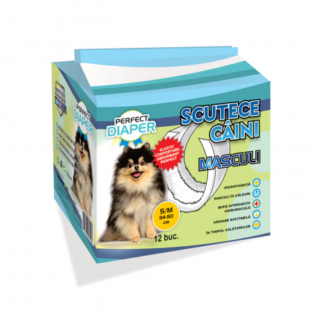 Pet Shop - PERFECT DIAPER SCUTECE MASCULI, MARIMEA S/M, 12 BUC