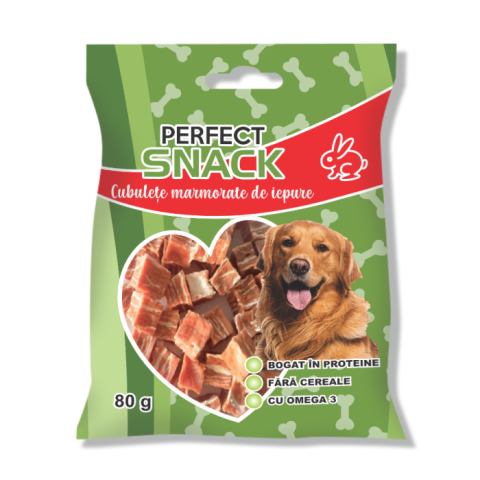 Pet Shop - PERFECT SNACK CUBULETE MARMORATE DE IEPURE, 80 GR