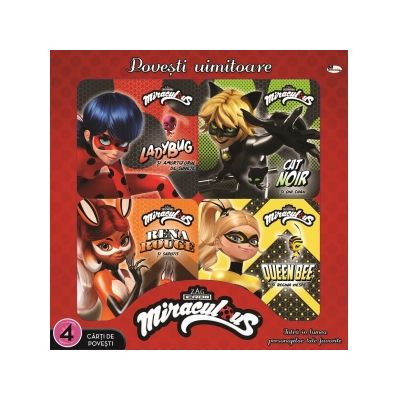 Carti pentru copii - Povesti uimitoare. Cutie cu 4 carti de povesti. Colectia Miraculous
