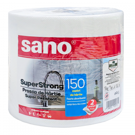 Prosop hartie 2 straturi, SANO SuperStrong, 150 m