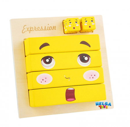 Puzzle cuburi lemn Emotii-Galben  - Ileana Prodexim [1]