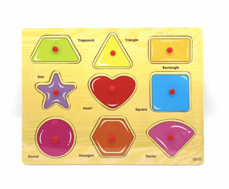 Jucarii, Copii & Bebe - Puzzle Incastru din lemn  cu buton - Ileana Prodexim