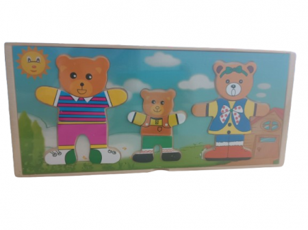 Puzzle incastru din lemn Imbraca Familia, Montessori, 3 ani+ [1]