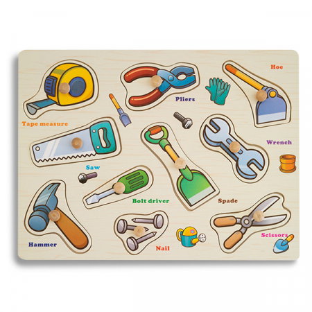 Puzzle Incastru din Lemn Litere si Unelte [0]