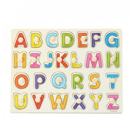 Puzzle Incastru din Lemn Litere si Unelte [1]