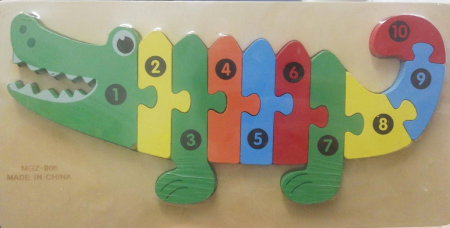 Jucarii, Copii & Bebe - Puzzle lemn Crocodil cu numere