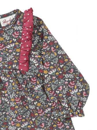 Rochita Scufitei, cu floricele, din bumbac organic - People Wear Organic [3]