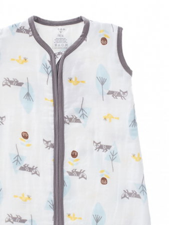 Sac de dormit de muselina, 0-6 luni, model Fox Blue - Fresk [1]