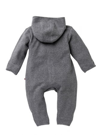 Salopeta de fleece gri, din bumbac organic. Marimea 86/92 - People Wear Organic [1]