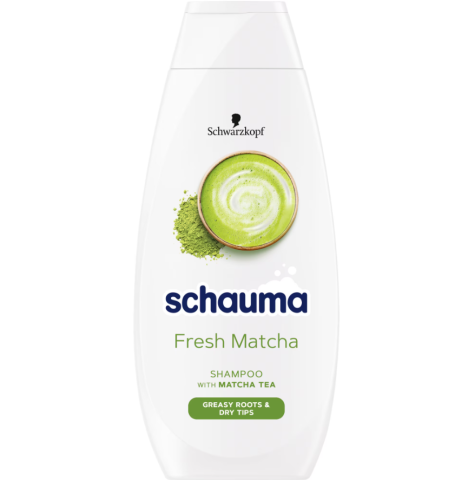 Ingrijire Personala & Cosmetice - Sampon cu extract de ceai matcha si ulei de soia Schauma Fresh Matcha pentru par cu radacini grase si varfuri uscate, 400 ml
