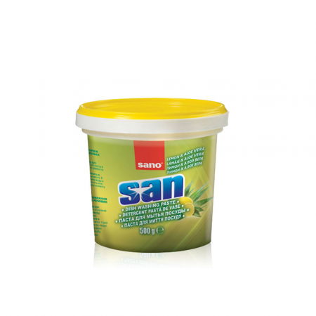 Casa, Gradina & Bricolaj - Detergent Vase Sano San Pasta Lemon Aloe Vera 500g