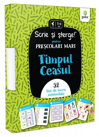 Librarie - Scrie si sterge! Timpul si ceasul. Prescolari mari