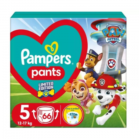 Jucarii, Copii & Bebe - Scutece-chilotel Pampers Pants Patrula Catelusilor Marimea 5, 12-17 kg, 66 buc