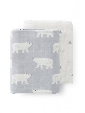 Set 2 museline 120x120 cm, model Polar Bear - Fresk [1]