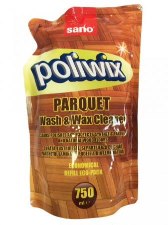Detergenti Suprafete - Detergent pardoseli cu ceara pentru parchet Sano Poliwix Parquet - Rezerva 750ml