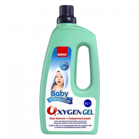 Solutie pentru pete dificile rufe copii SANO Oxygen Gel Baby, 1 L