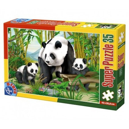 Jucarii, Copii & Bebe - Super Puzzle Ursi Panda 35 Piese D-TOYS