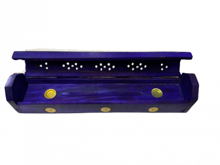 Suport lemn betisoare parfumate si conuri Cufar Violet [1]