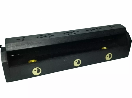 Suport lemn betisoare parfumate si conuri Cufar Negru [1]