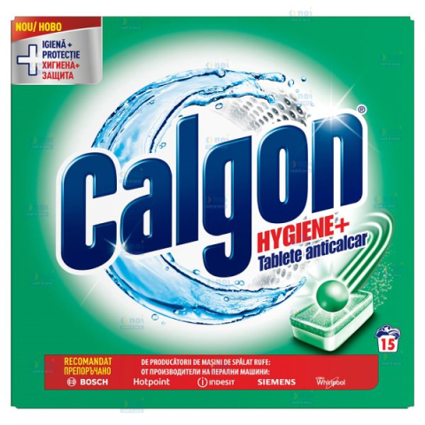 Anticalcar si Tevi - Tablete anticalcar pentru masina de spalat Calgon Hygiene+, 15 buc