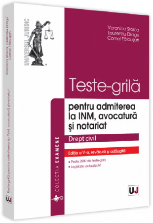 Drept - Teste-grila pentru admiterea la INM, avocatura si notariat. Drept civil de Veronica Stoica, Laurentiu Dragu, Cornel Falcusan