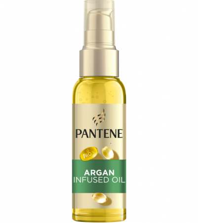 Masca si Tratament - Ulei de par Pantene Pro-V Smooth & Sleek, imbogatit cu ulei de argan, 100 ml