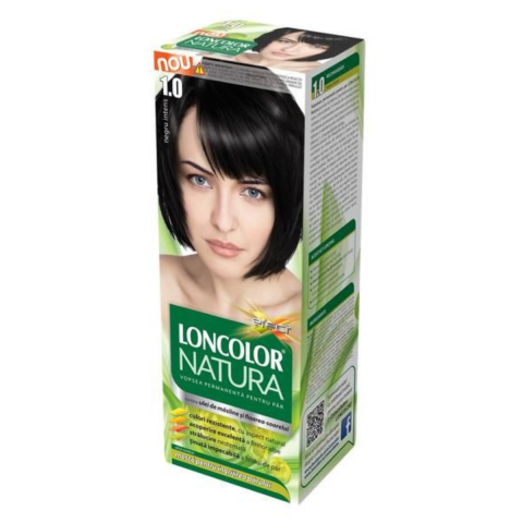 Ingrijire Personala & Cosmetice - Vopsea de par permanenta Loncolor Natura 1.0 Negru intens,100 ml