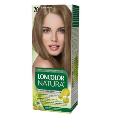Ingrijire Par - Vopsea de par permanenta, Loncolor Natura cu amoniac 7.0 Blond mediu