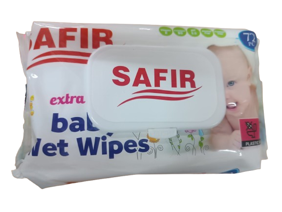 Safir servetele umede cu capac, 72 buc