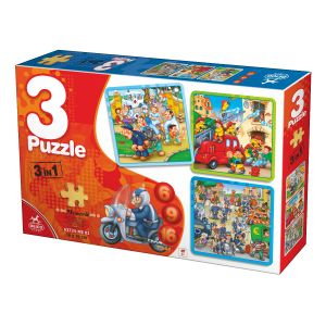 PUZZLE 3 IN 1 ANIMALE 6,9,16 PIESE